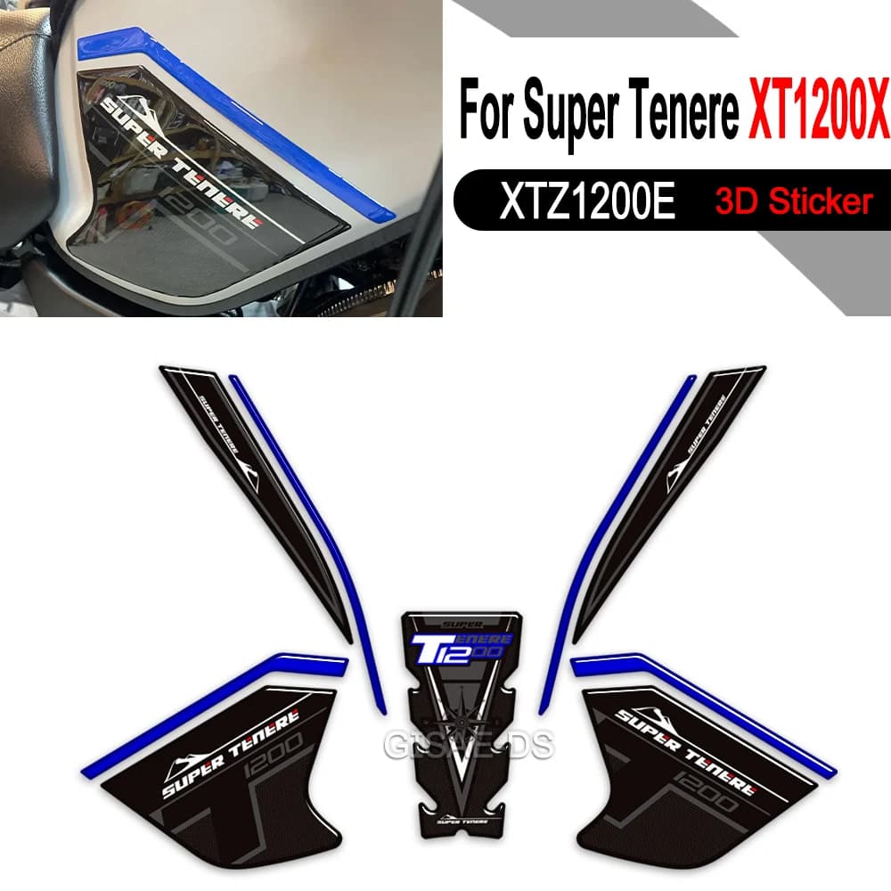 For Yamaha Super Tenor XT1200X XT1200ZE XT 1200 ZE ES XTZ XTZ1200E Relief of Armed Carro Stickers Decalcomanie Gas Protection Oil Combustible Ginocchio Kit