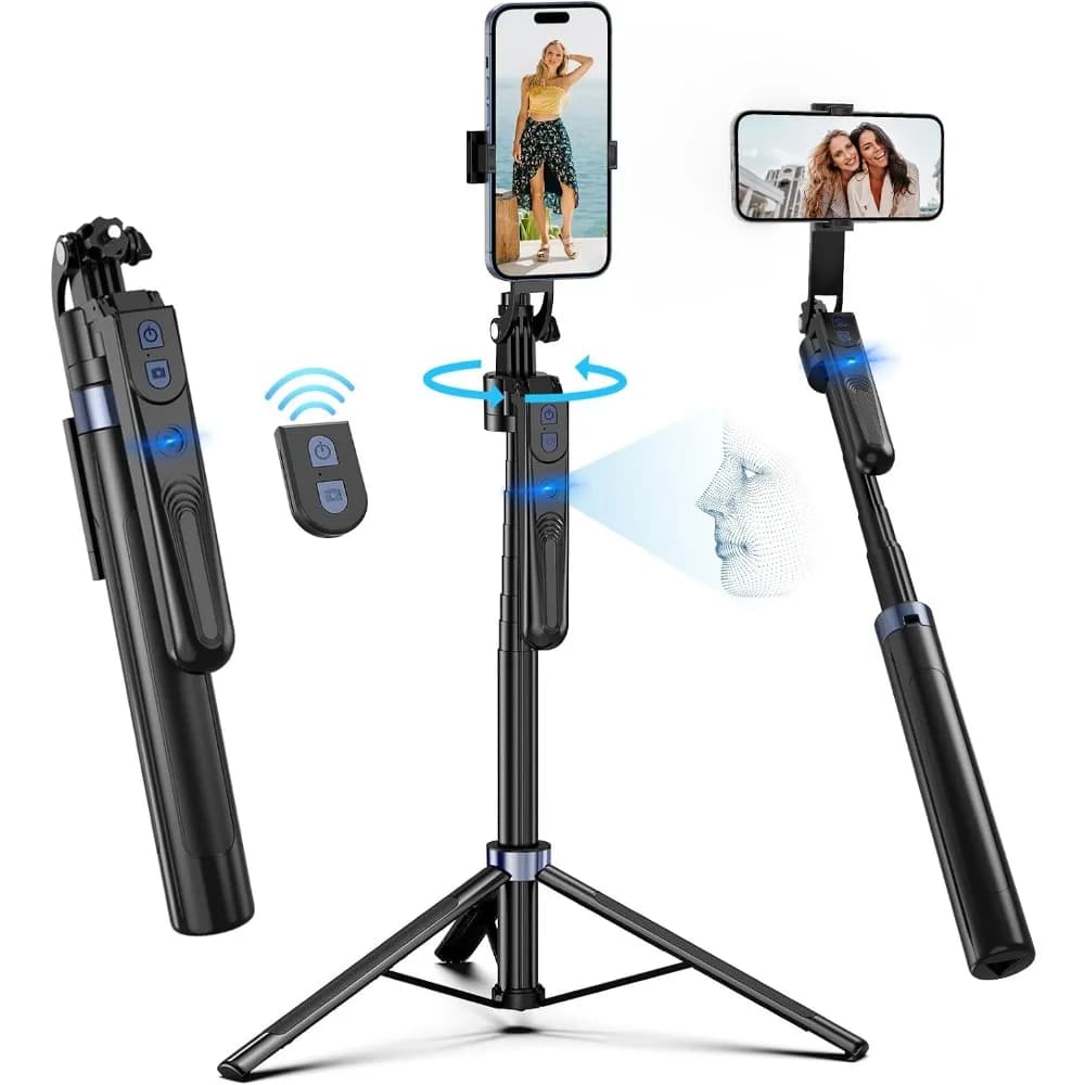 Face Tracking Tripod with Remote & Gesture Control, Smartphone Compatible, Ideal for Video & Vlogs