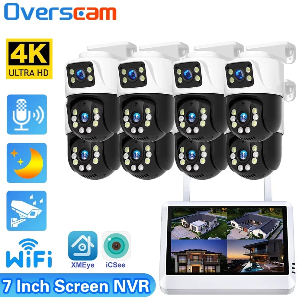 Sistema di sorveglianza 4K XMEYE POE 8MP 4MP Audio bidirezionale PTZ CCTV POE AI Telecamera di sicurezza 8CH P2P NVR Kit di videosorveglianza
