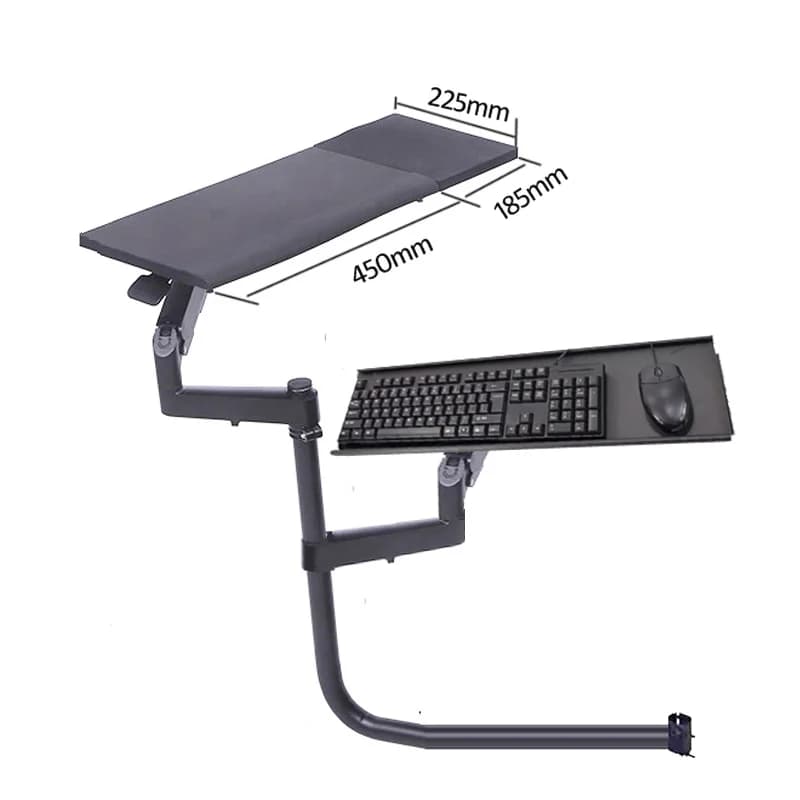 D-MOUNT OK7030 Multi Functional Laptop Tray Holder Around Chair Legs Lazy Office Stand + Keyboard Foldable Plate Mount