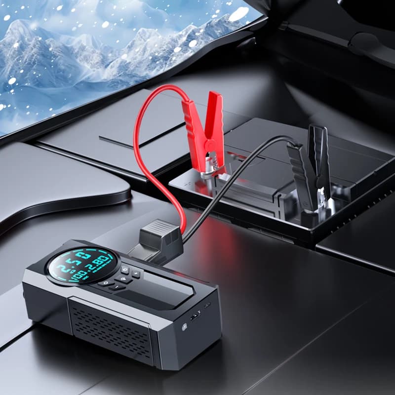Avviatore d'Emergenza per Auto 2026 con Compressore d'Aria, Caricabatterie Portatile 21800mAh, Schermo LCD, Dispositivo di Avviamento Potente 6000A