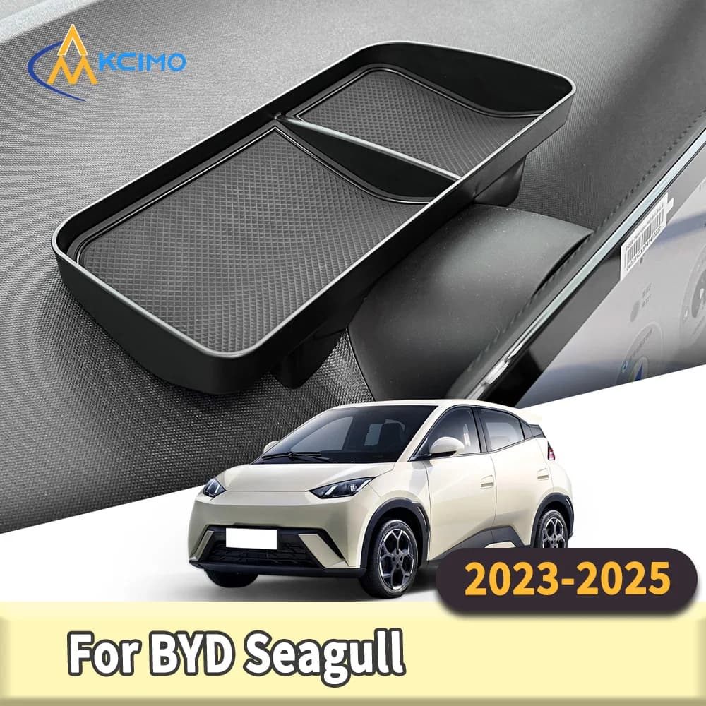 Vassoio portaoggetti posteriore per schermo di visualizzazione nero per BYD Seagull 2023-2025 Scatola organizer per cruscotto auto Stivaggio Riordino Accessori