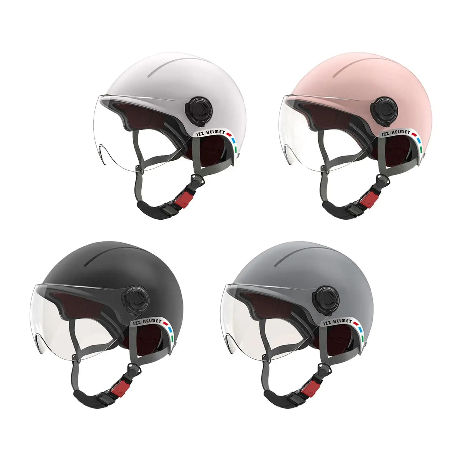 Casco da Moto Leggero per Adulti, Antiurto, Mezzo Casco per Bici, Sicurezza Estiva per Ciclismo e Scooter