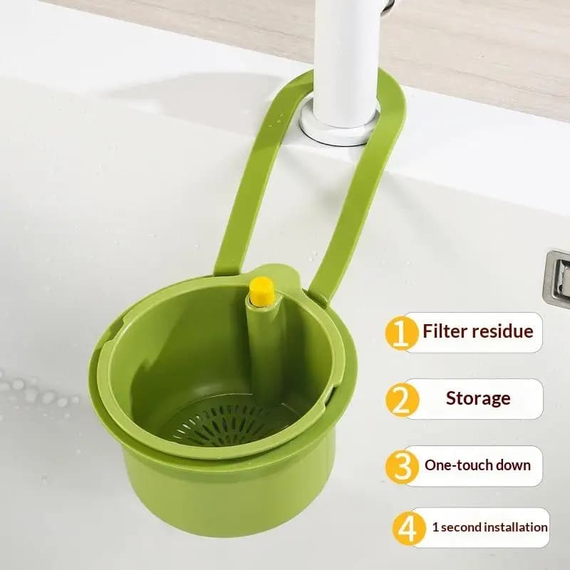 Sink Drain Basket Faucet Hanging Filter Bag Adjustable Basket Sink Sponge Rack Kitchen Waste Collector