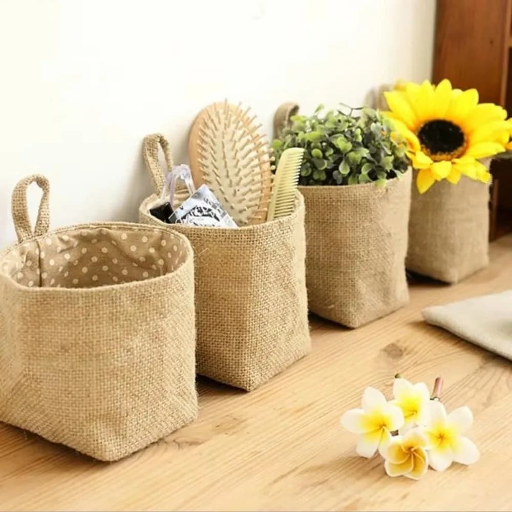 New Useful Storage Basket Cotton and Linen Multifunctional Item Hanging Basket Home Household Laundry Baskets Kitchen Garden