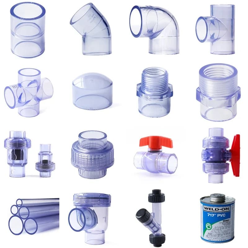 20 ~ 50mm di Alta Qualità Trasparente U PVC Connettori Per Tubi Giardino Acquario Serbatoio di Pesce Drenaggio Giunti Per Tubi Raccordi Accessori