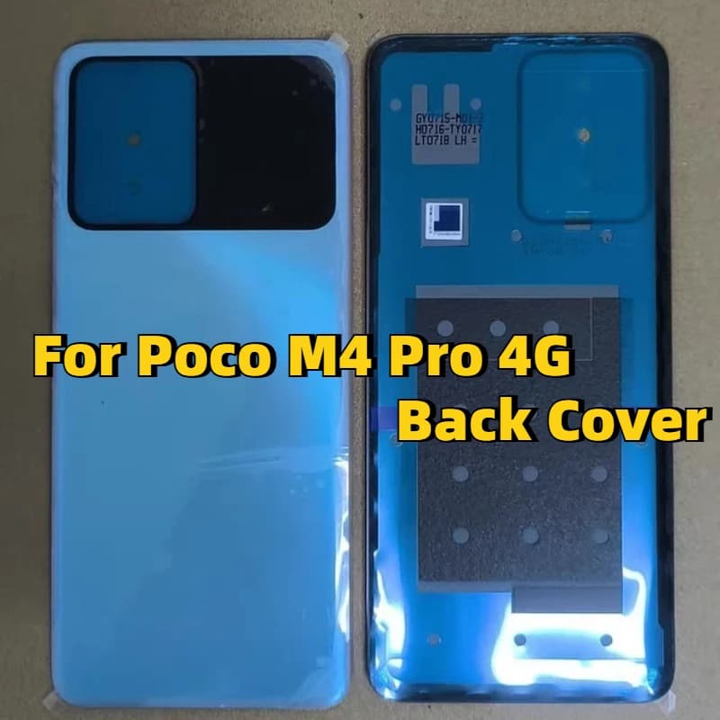 For Xiaomi Poco M4 Pro 4G MZB0B5VIN 2201117PI Back Battery Cover Rear Door Back Housing Case With Camera Lens Replacement Parts