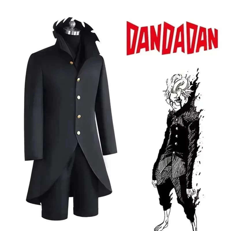 w;3'c\6,b'Dandadan Ken Takakura Cosplay Okarun Japanese Style School Uniform Black Jacket Gakuran Halloween Party Outfit7;m/8\f;