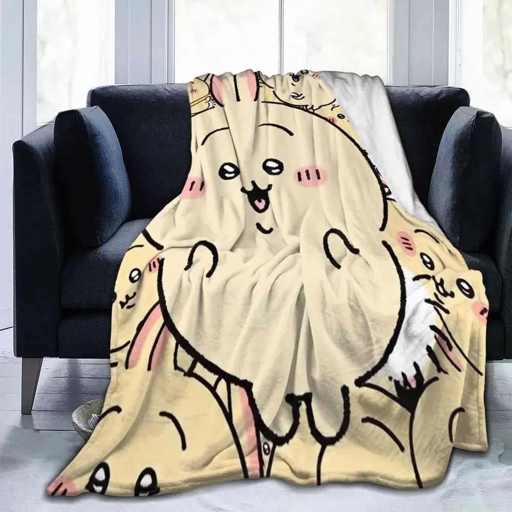 Coperta in pile stile Kawaii – Design super morbido di ispirazione giapponese – Coperta estiva leggera per divano, letto o viaggio