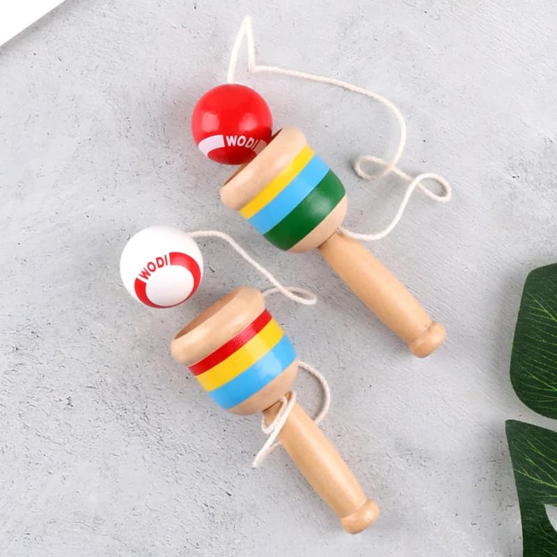 Tazza di abilità in legno, lancio e cattura palla, gioco tradizionale per bambini Gioco educativo di coordinazione occhio-mano, esercizio al cervello