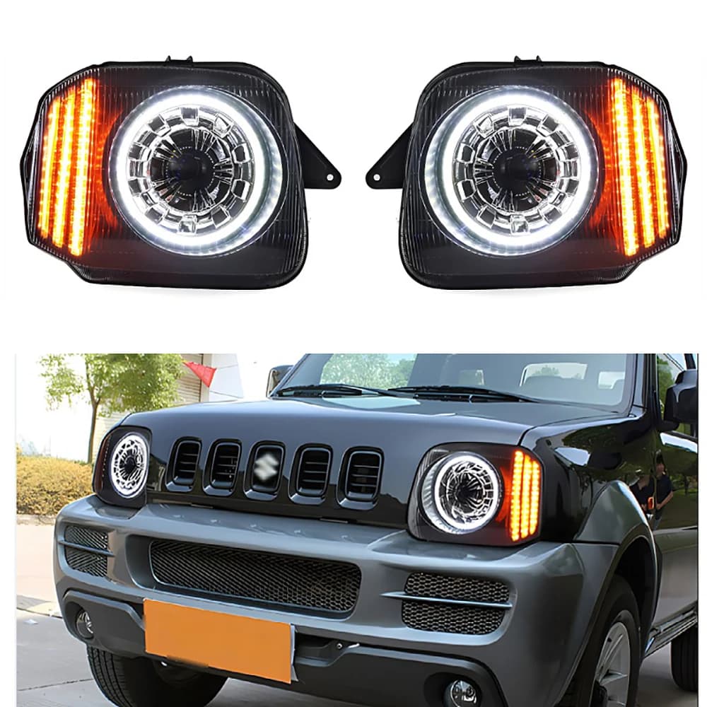 Faro anteriore per auto a LED con segnale di svolta Luce di marcia diurna adatta per Suzuki Jimny 2007-2015 Accessori stile auto