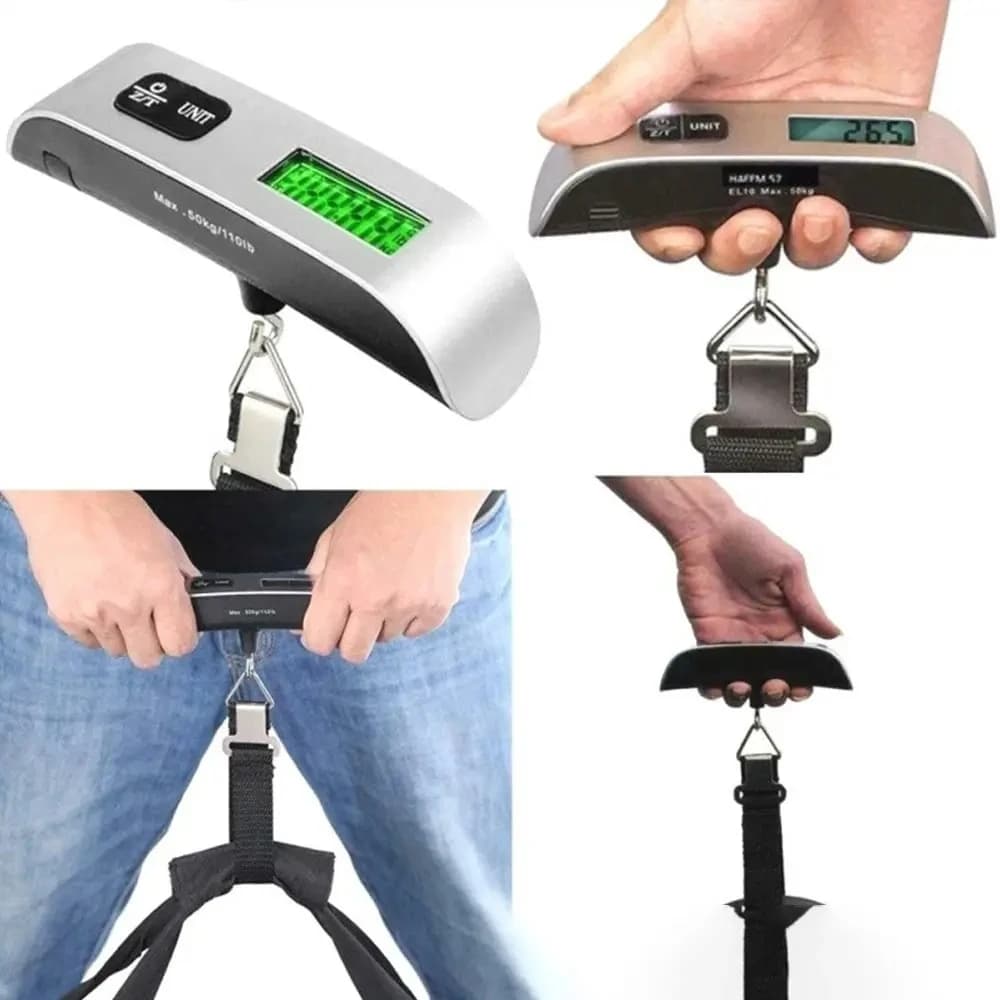 1Pcs LCD Display 110lb/50kg Electronic Luggage Hanging Suitcase Travel Weighs Baggage Bag Weight Balance Portable Scale Digital