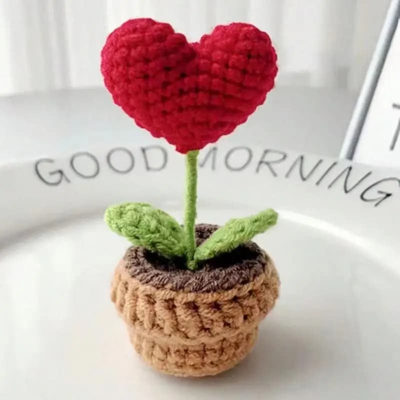 Small Artificial Flower in Vase with Hook, Creative Floral Decoration for Home and Garden, Unique Gift