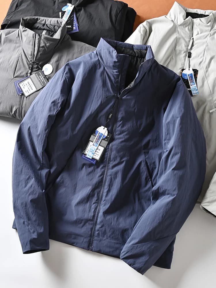 Men's Casual Cotton Jacket Lightweight Warm Stand Collar Cotton Outerwear Waterproof Thickened City Fashion Regular Fit
