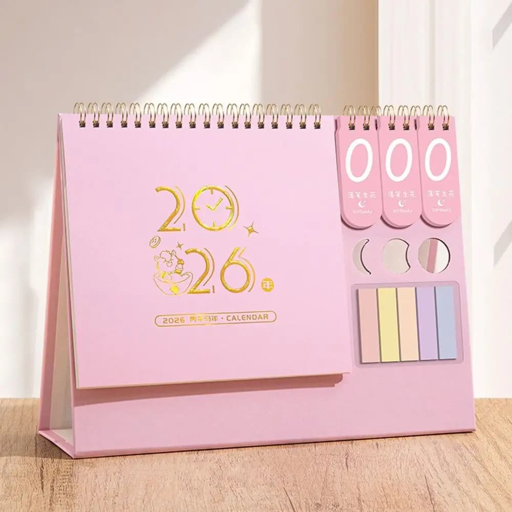 Creativo 2026 Calendario cartaceo da tavolo Multifunzione Pianificatore annuale Scheduler Notebook Decorazioni per la casa Agenda Organizzatore Home Office