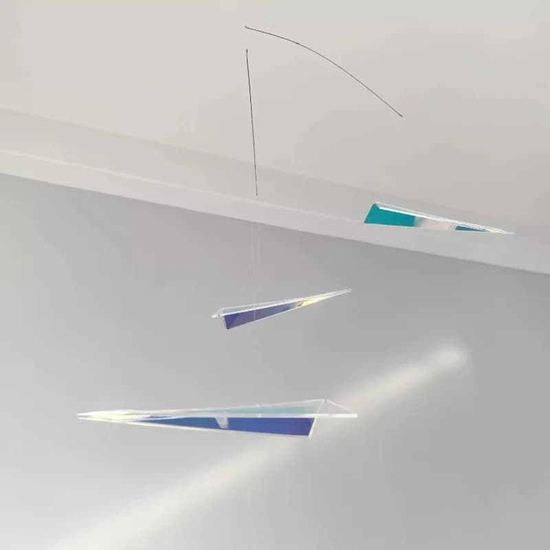 Creative Acrylic Folding Airplane Air Balance Pendant, Spot Sunshine Catcher, Home Ceiling Decoration Silent Wind Chime Pendant