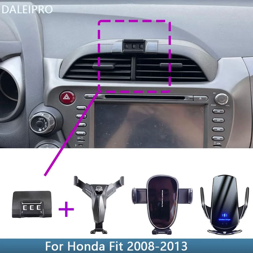 Car phone support for Honda Fit 2008 2009 2010 2012 2013 Fixed bracket Base Special mobile phone holders for car Wireless charging
