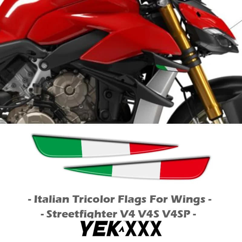 Per DUCATI Streetfighter V4 V4S V4SP Bandiere tricolore italiane per ali Adesivo 3D Winglet Flank