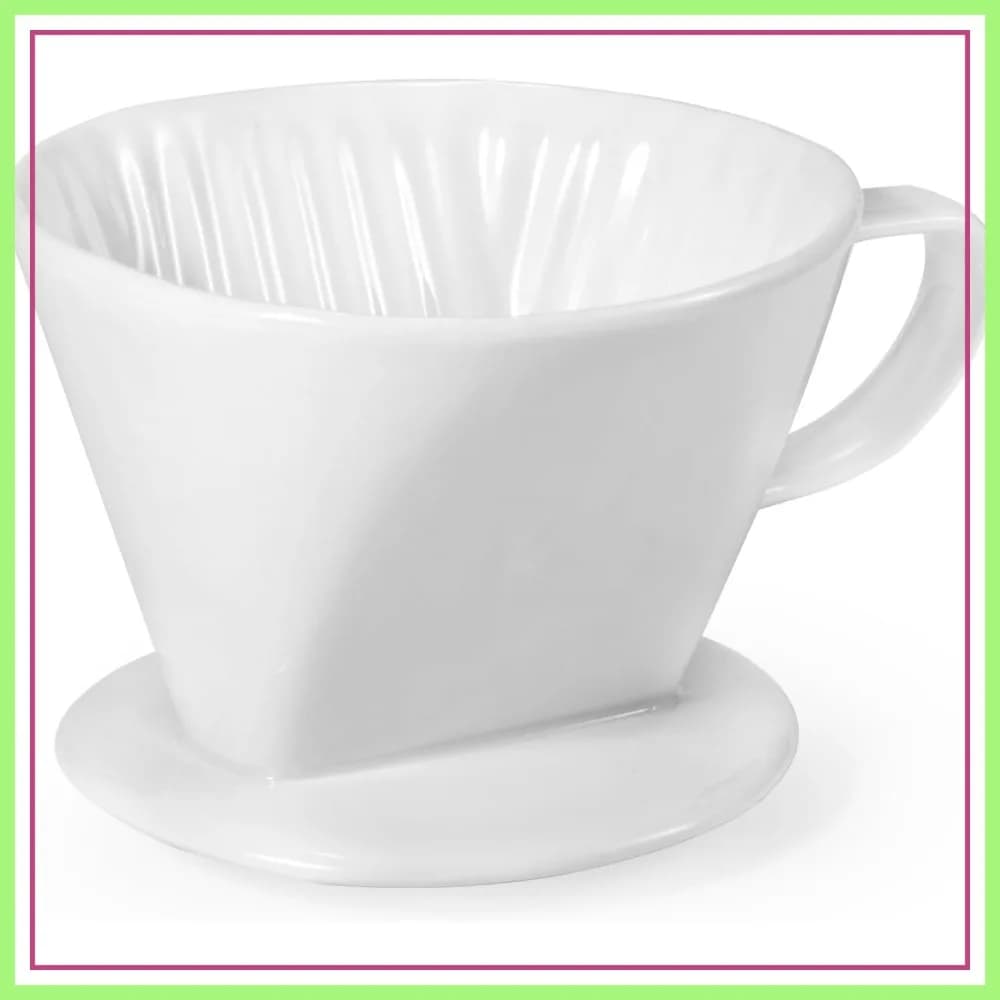 Caffettiera Pour Over in Ceramica con 3 Fori e Fondo Piatto, Facile per Preparazione Manuale, Filtro a Cono in Porcellana per Viaggi, Campeggio, Ufficio, Casa