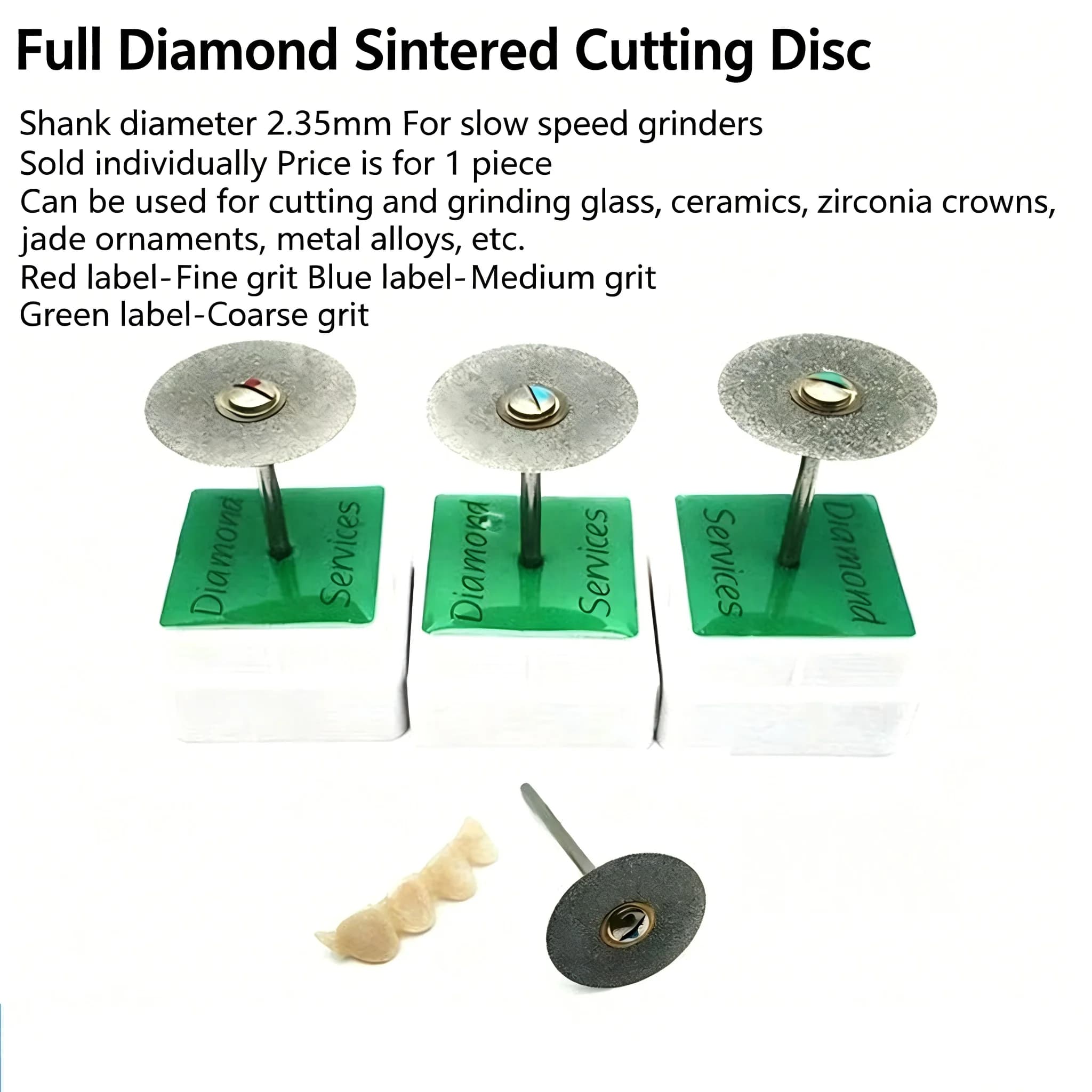 Dischi da Taglio in Ceramica di Zirconia Ultra-Sottili, con Rivestimento Diamantato su Entrambi i Lati per Levigatura e Lucidatura di Precisione, Strumento per Laboratorio Odontotecnico