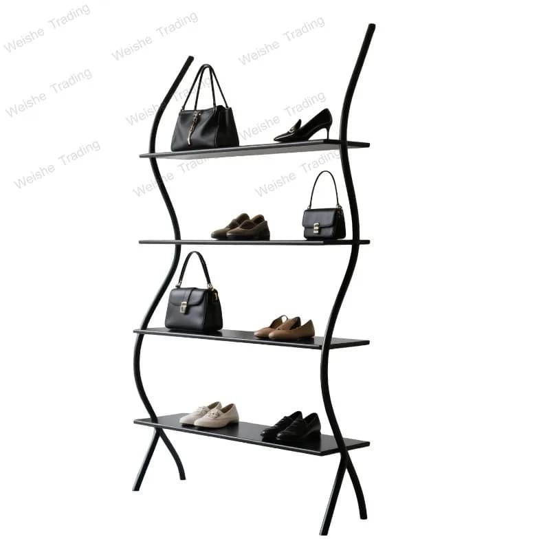 Espositore per Negozio di Abbigliamento, Scaffale da Terra a Soffitto per Scarpe e Borse, Espositore per Campioni, Scaffale Commerciale