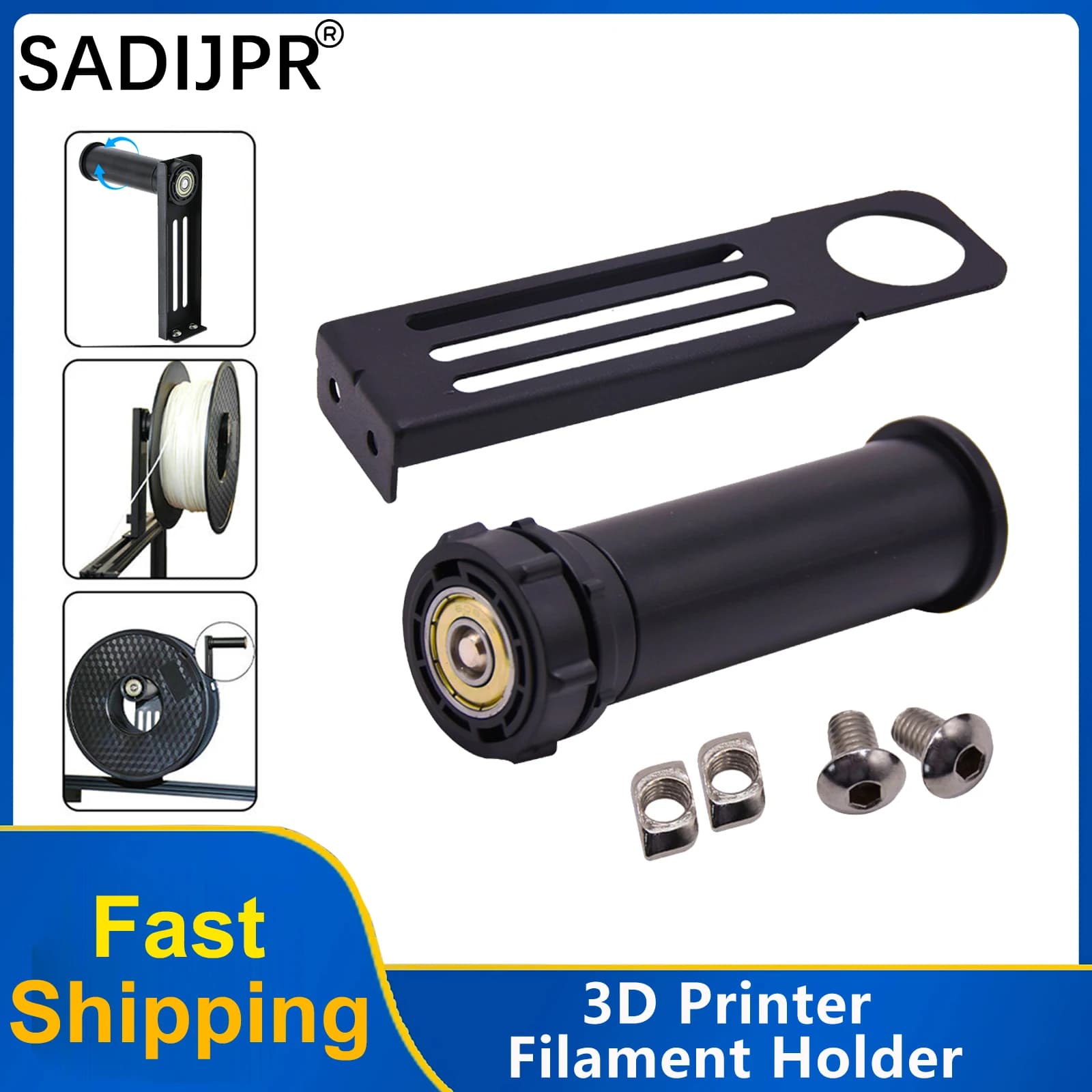 Supporto per bobina porta filamenti compatibile con rotoli di materiale per stampante 3D PLA ABS TPU PETG per Ender 3 S1/Ender3/CR10