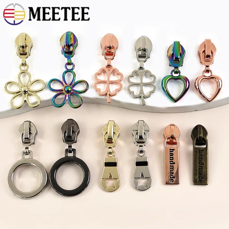 10/20 pezzi Meetee 5 # Cursore per cerniere in nylon per cerniere di ricambio per cucire Estrattore per cerniere Zip per borse Cursore per vestiti Riparazione di teste per cerniere