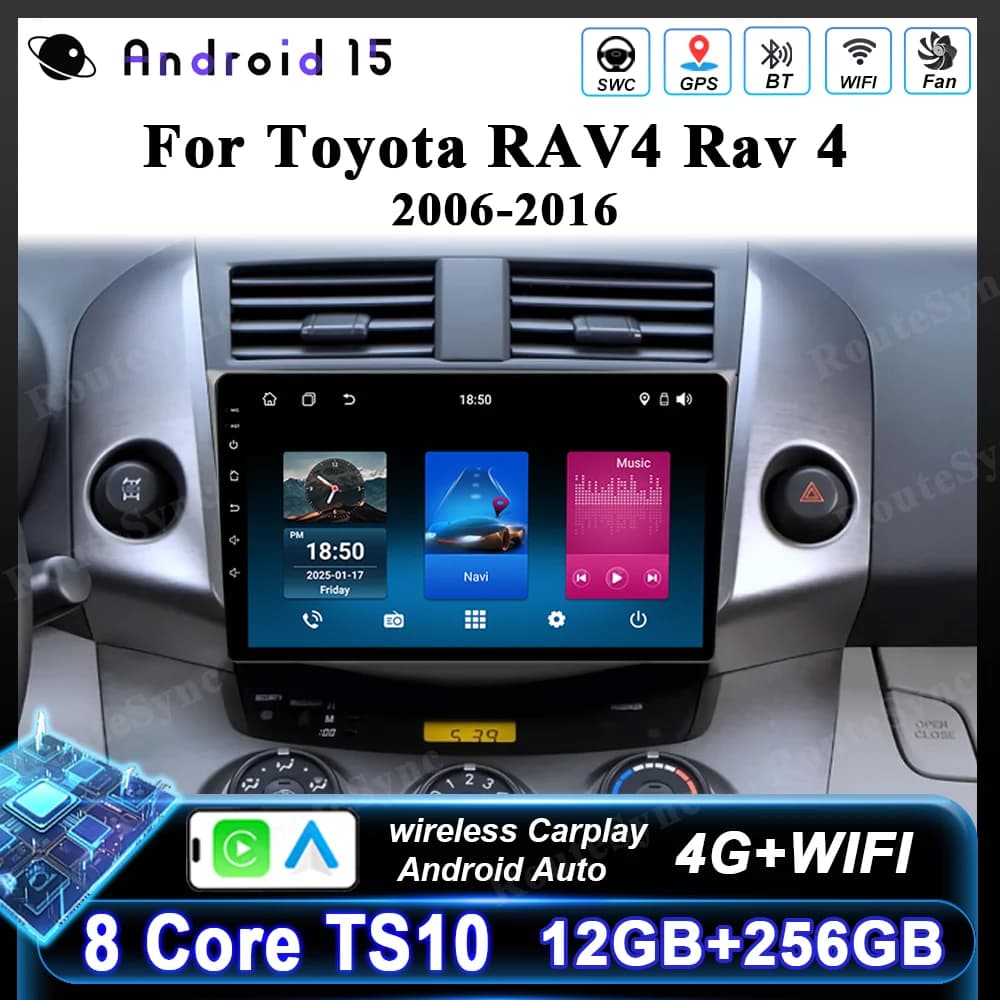 Android Autoradio For Toyota RAV4 Rav 4 2006-2016 Multimedia Navigation Reader Carplay Touch Screen 2Din Stereo Head Drive