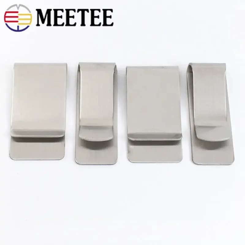 Clip Fermasoldi in Metallo 2/5P, Fibbia in Acciaio Inossidabile per Cinghie, Chiusura per Cinture in Pelle, Gancio per Accessori per Quaderni e Cucito
