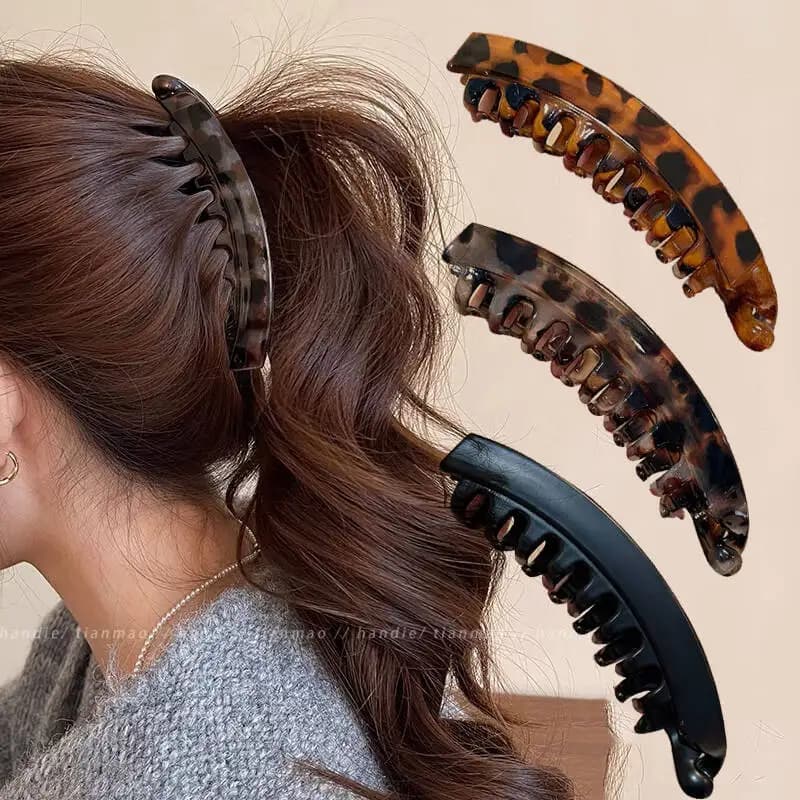 Set di 1/3 Pezzi Fermagli per Capelli a Forma di Banana Effetto Tartaruga, Mollette a Forma di Pesce, Accessori per Capelli da Donna, Fermagli a Torsione, Mollette per Coda di Cavallo, Set di Accessori per Capelli M