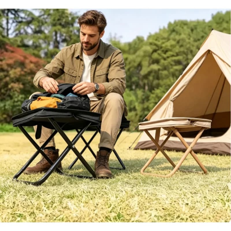 Sgabello Pieghevole Resistente, Leggero e Compatto, Sedia Portatile per Campeggio, Pesca e Picnic all'Aperto