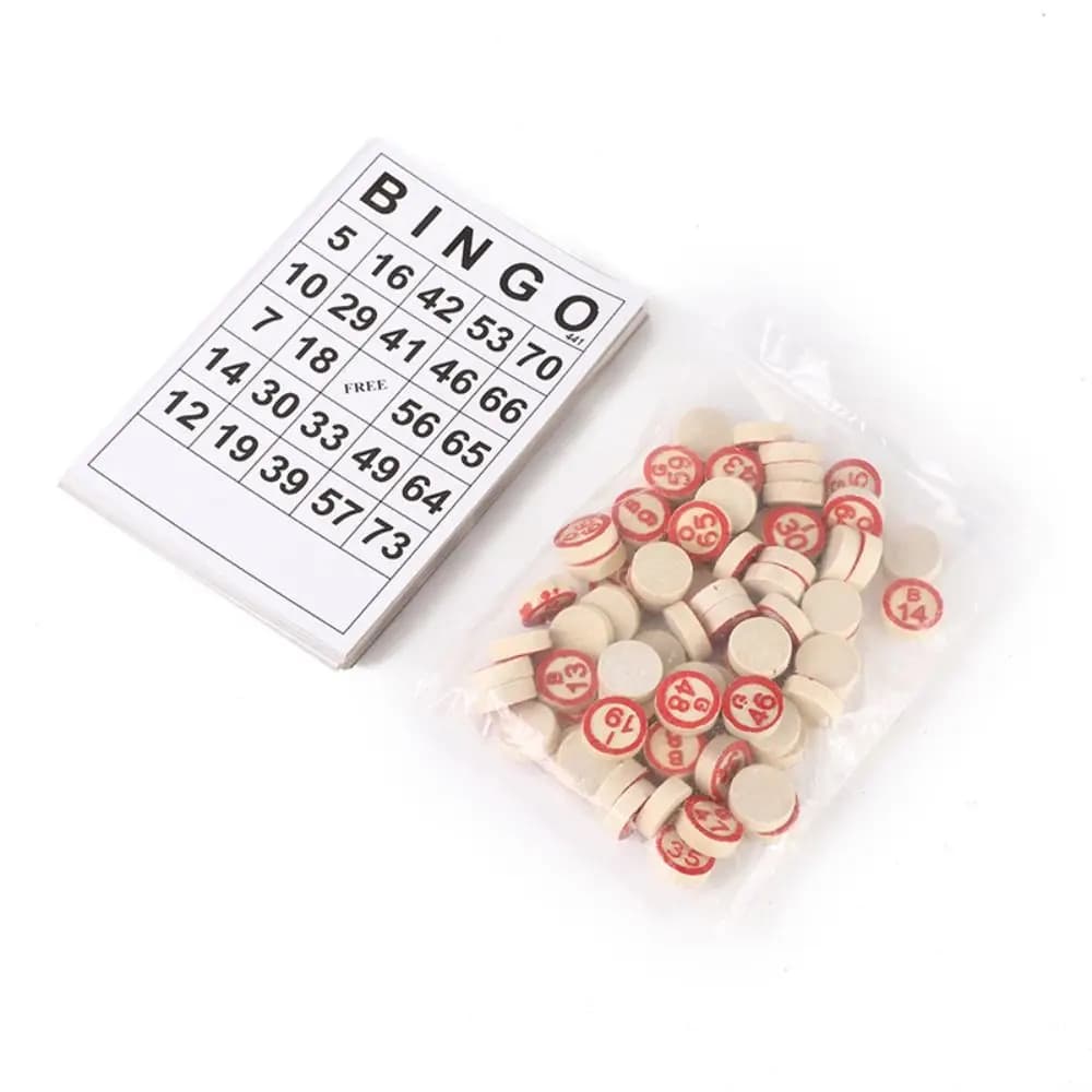 Accessori per Gioco del Bingo, Cartelle con Numeri Unici, Carte Riutilizzabili, Set Educativo e Divertente