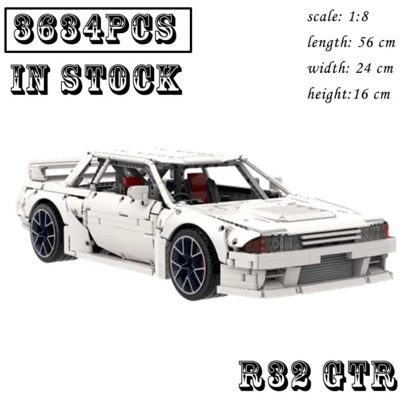 Nuovo 3634 pz Skyline R32 GTR Supercar auto da corsa veicolo modello sportivo blocchi tecnici mattoni giocattolo per bambini regali di compleanno