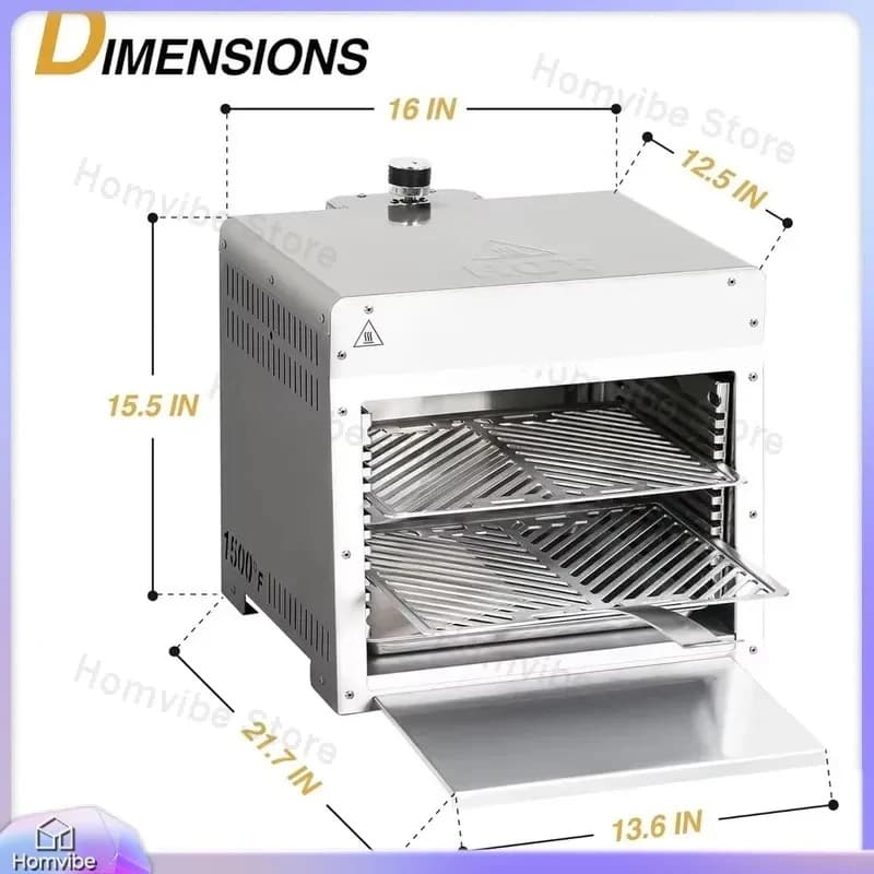 Portable Infrared Propane Grill 1500°F Outdoor BBQ Grill for Steaks Burgers Pizzas Stainless Steel Pizza Stone Camping
