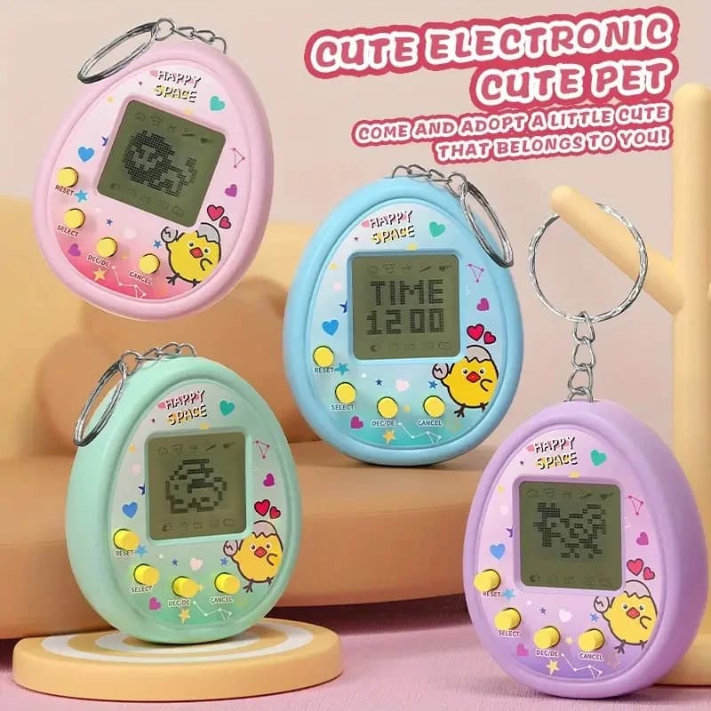 Console di Gioco Portatile per Animali Virtuali con Portachiavi, Mini Macchina Elettronica per Allevamento di Animali, Alimentata a Batteria