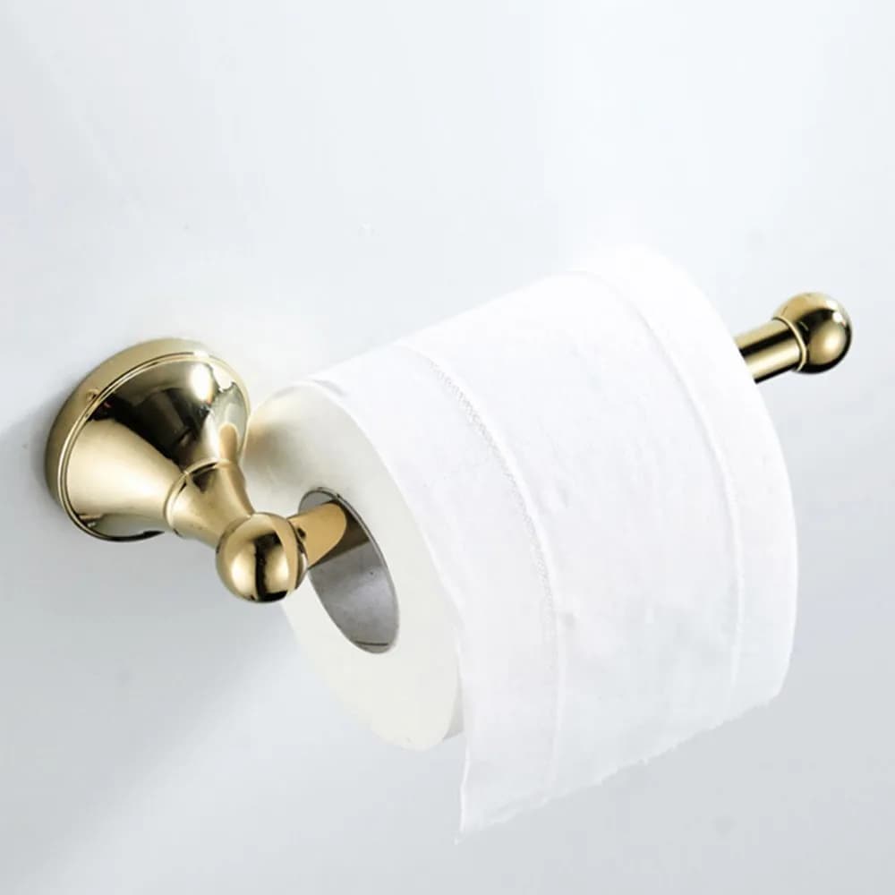 Accessori da bagno Portarotolo di carta igienica a parete in ottone color oro aba933