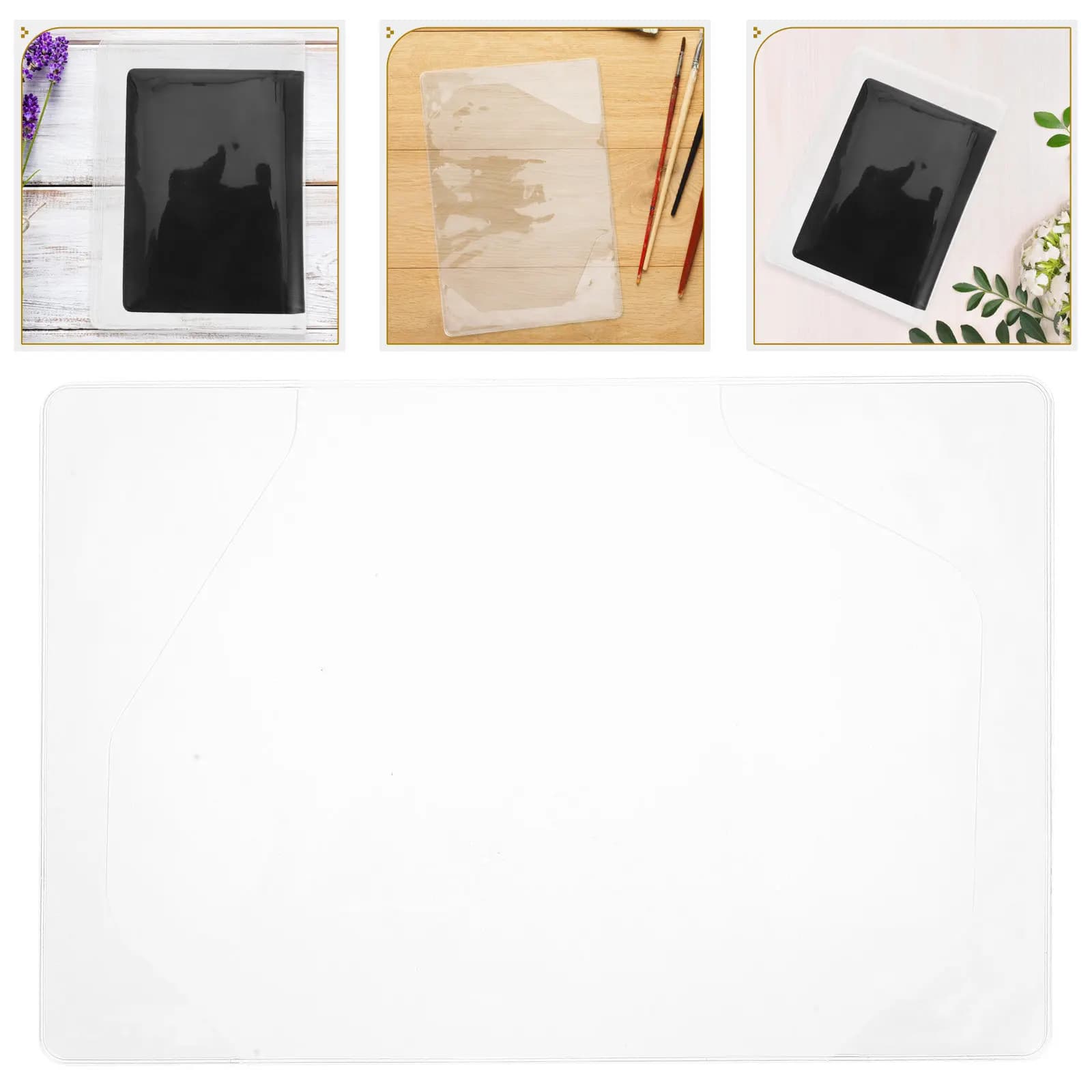 A6 Transparent Notebook Cover PVC Anti-Scratch Protective Sleeve for Planners Scrapbooks Textbooks Book Protector