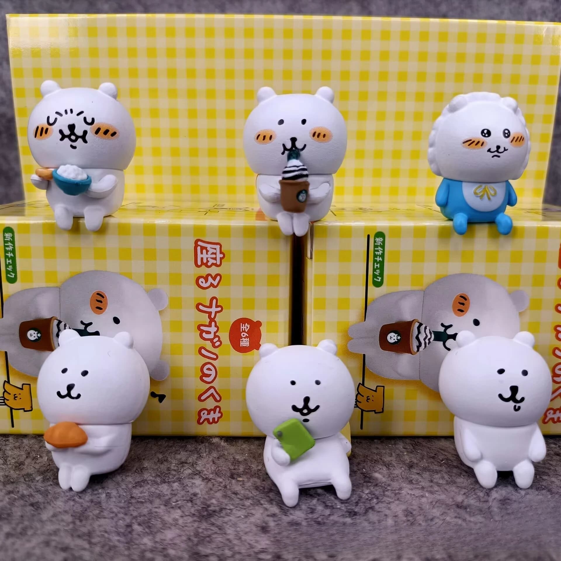 Nagano X CKW Blind Box Figure Set Cute Shirokuma & Jiikawa Collectible Desk Decor 6Pcs Set