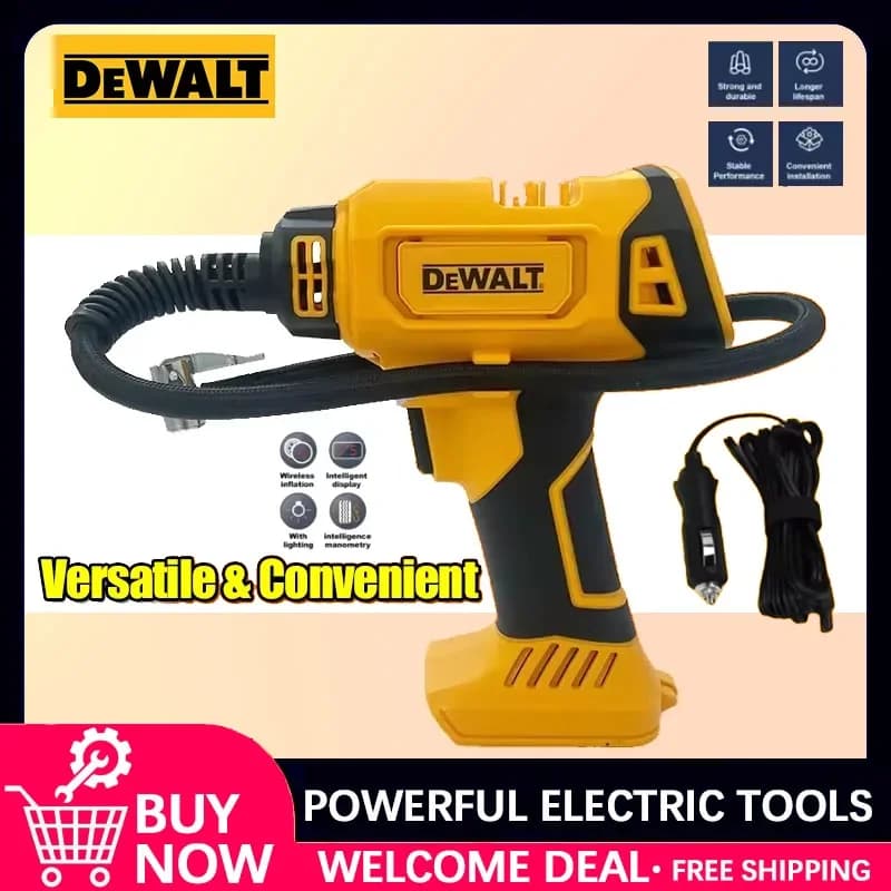 DEWALT Automatic Tire Inflator Battery Air Compressor Cordless Electric Pump with Digital Pressure Gauge for Car Bike Tool