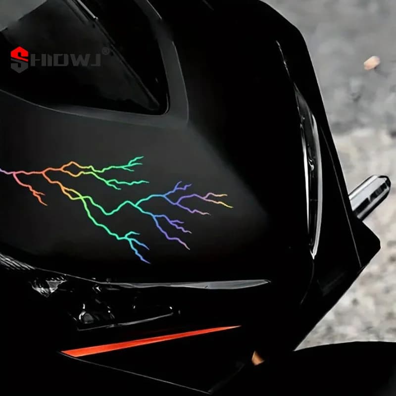 Crack Lightning Adesivo moto creativo per moto fai da te Carenatura anteriore Serbatoio carburante Casco Decalcomanie in vinile Decorazione scooter