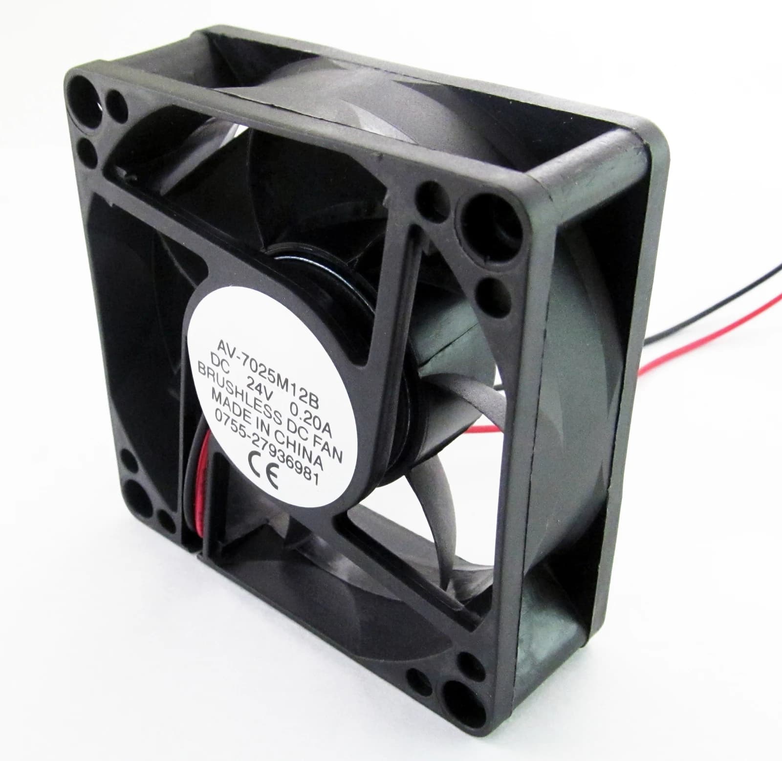 per 3 pezzi 12V 7 pale 70x70x25mm 70mm 7025 Ventola di raffreddamento CC senza spazzole connettori a 2 pin