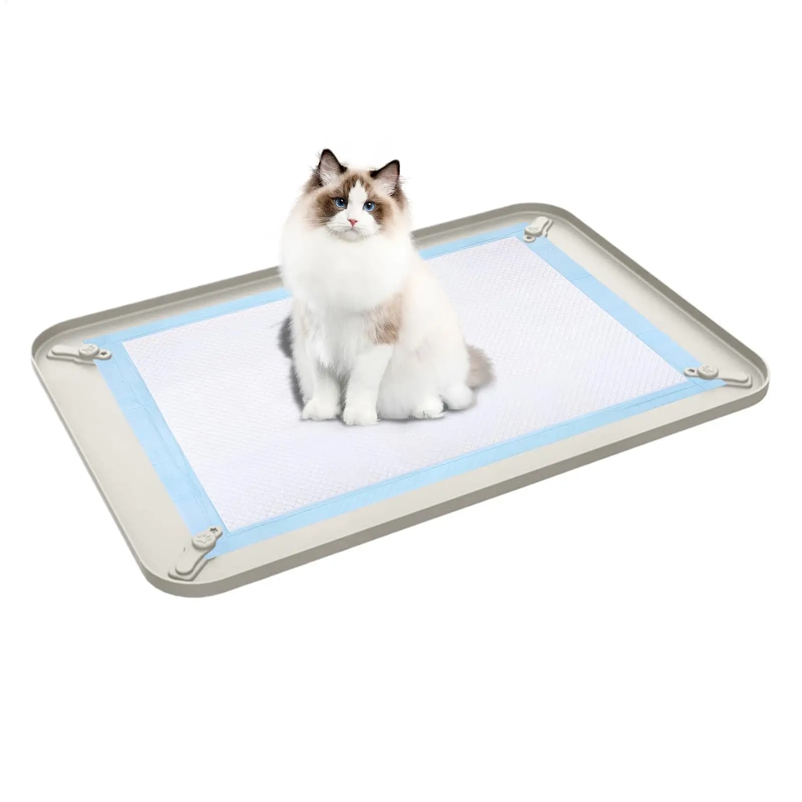 Vassoio igienico per cani con bordo alto in silicone, anti-schizzo e antiscivolo, per cuccioli, da interno, per casa, dormitorio, appartamento, camera da letto, soggiorno