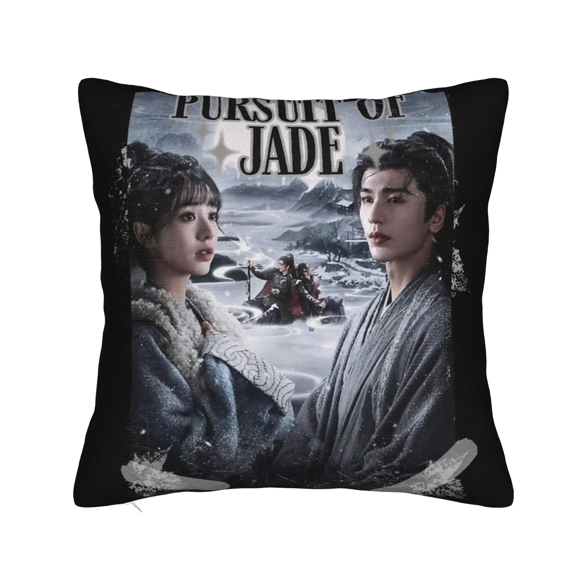 Pursuit of Jad Chinese Drama Pillowcase Printed Polyester Cushion Cover Decoration Throw Pillow Case Cover Seater Zipper 18''