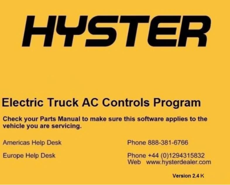 AutoDVD2 Hyster Electric Truck AC Controls Program ETACC v2.4K