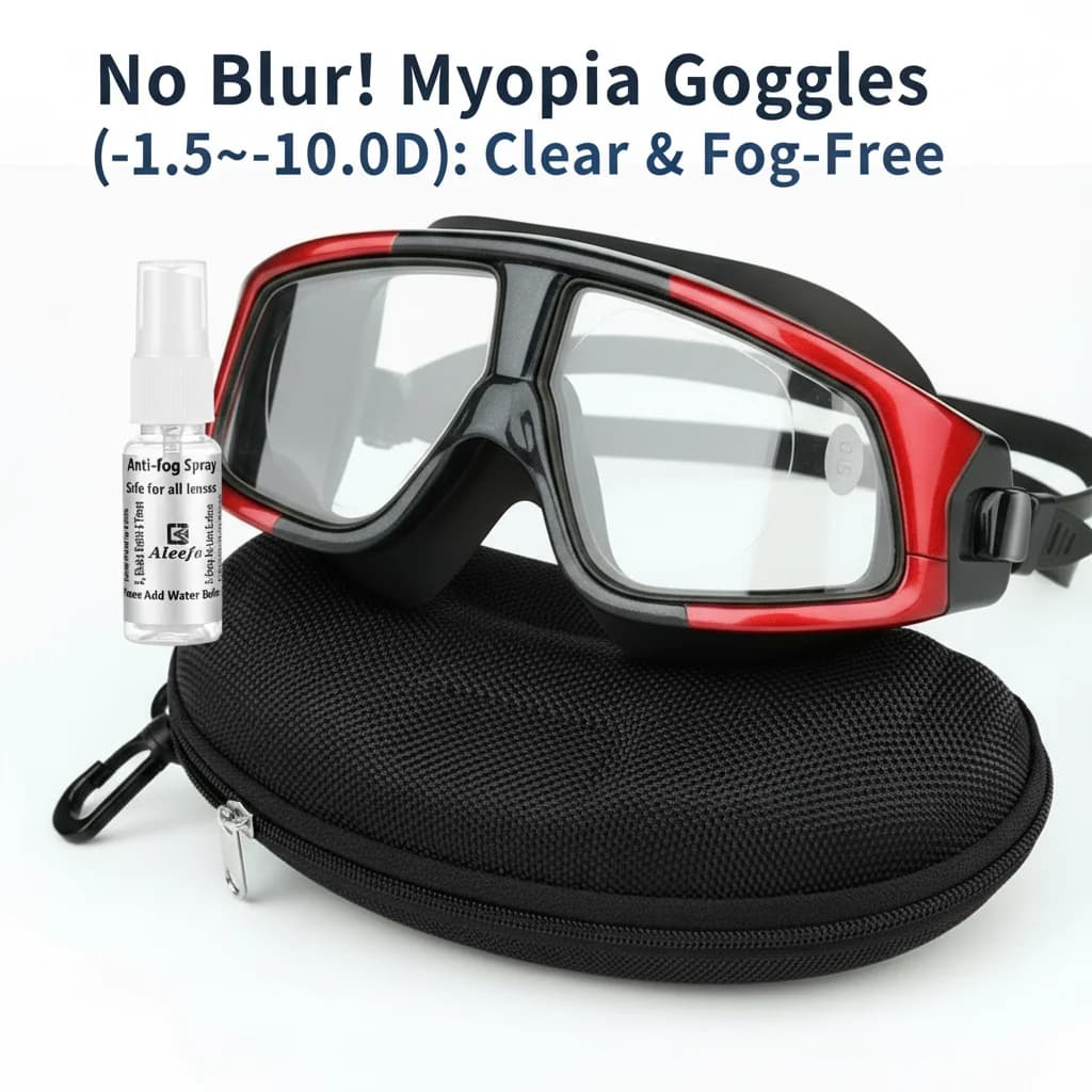 Swimwear for myopia from -1.5 to -10,0 diopters | With anti-fog spray, adjustable strap for men woman