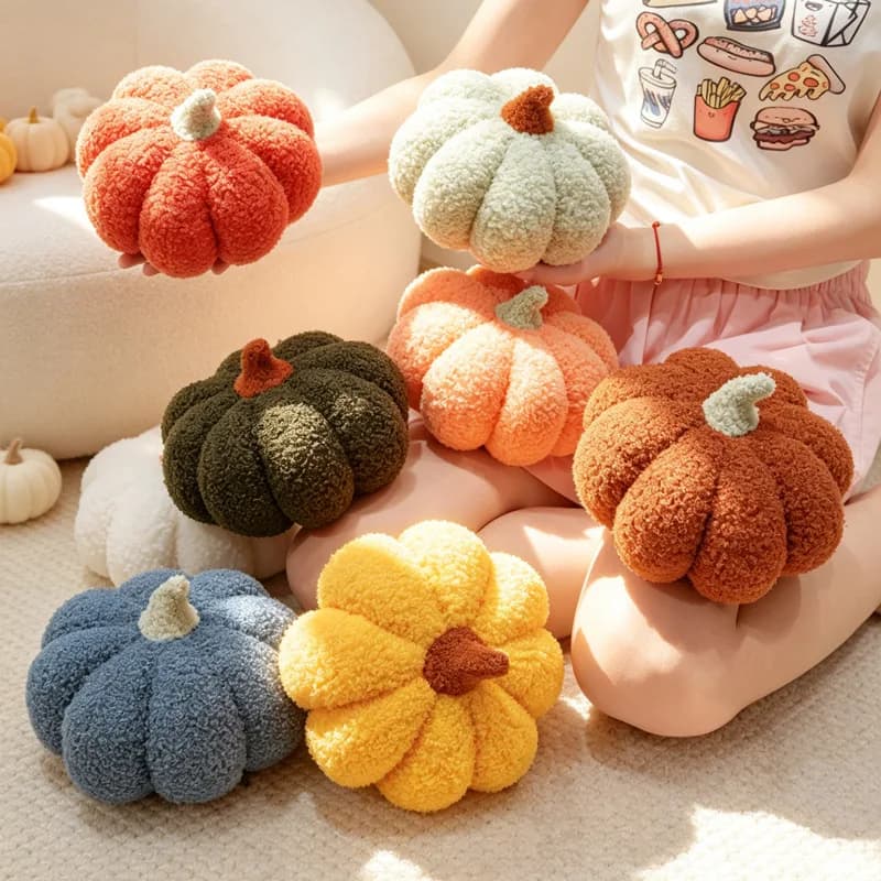 Simulated Pumpkin Plush Pillow Kawaii Home Decor Toy Adorably Backpack Pendant Couple Keychain Exquisite Birthday Surprise Gifts