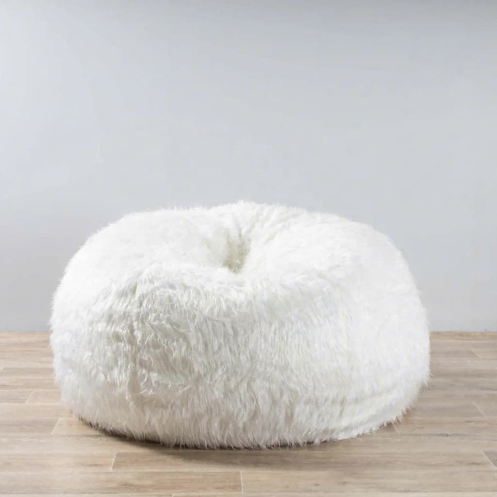 #Extra Giant Fluffy Black Faux Fur Bean Bag Chair, Cozy Soft Plush LazySofa for Living Room Bedroom Lounge Gaming Home Furniture