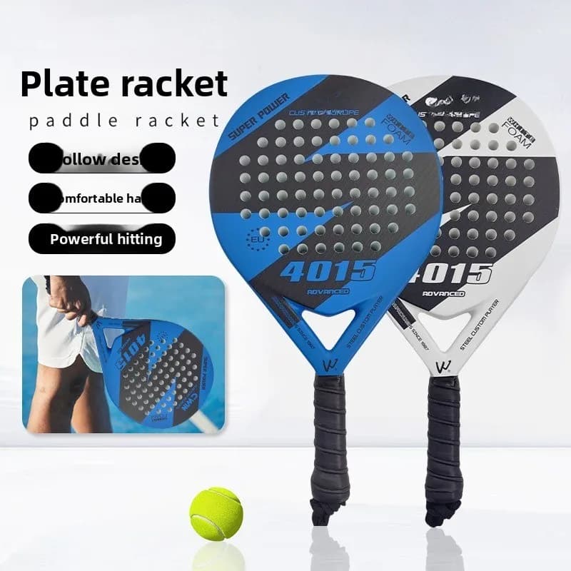Racchetta da spiaggia, racchetta da spiaggia blu e bianca, racchetta sportiva dall'aspetto elegante, racchetta da beach tennis