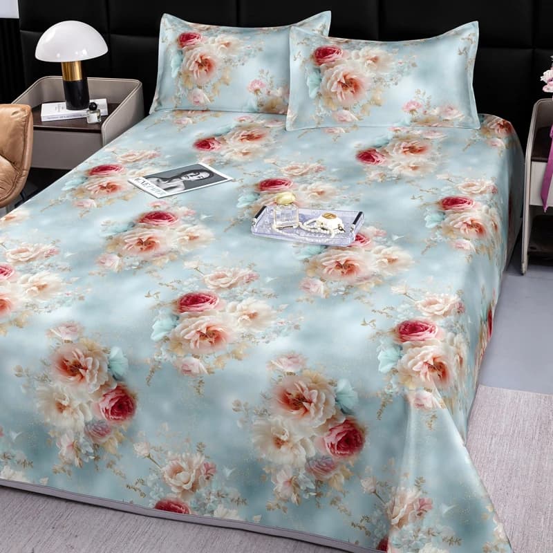 Summer Ice Silk Cool Double Cool Stuff Bed Sheets for Room Home Bedding Sheet Full Set Bedsheets Adults for Bedroom Bed Linen