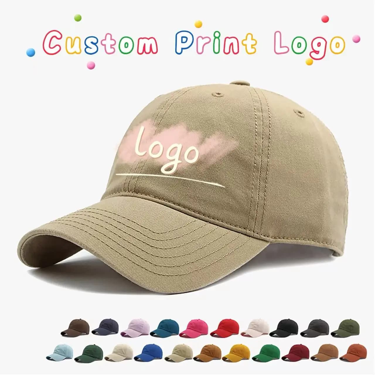 Cappellini da Baseball Personalizzati con Logo Stampato, Berretti alla Moda con Visiera a Becco d'Anatra per Uomo e Donna, Cappello Parasole per Esterni